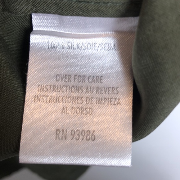 100% silk Vintage Top/Vest Forest Green - Picture 5 of 6